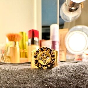 14k Rose Cut Diamond Ring - ~18g - adjustable!